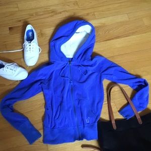 American Eagle fleece zip with Sherpa hood small hoodie